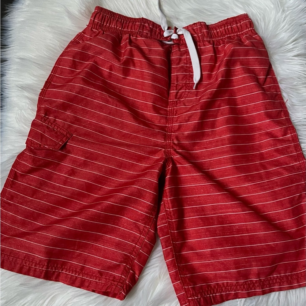 Boys Swim Trunks Kanu Surf 14/16 Red White Stripes